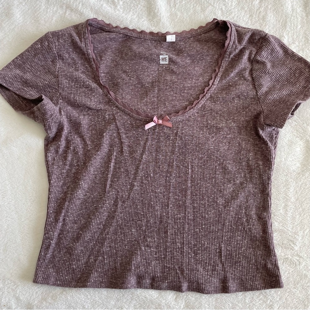 pacsun purple ribbed cropped shirt